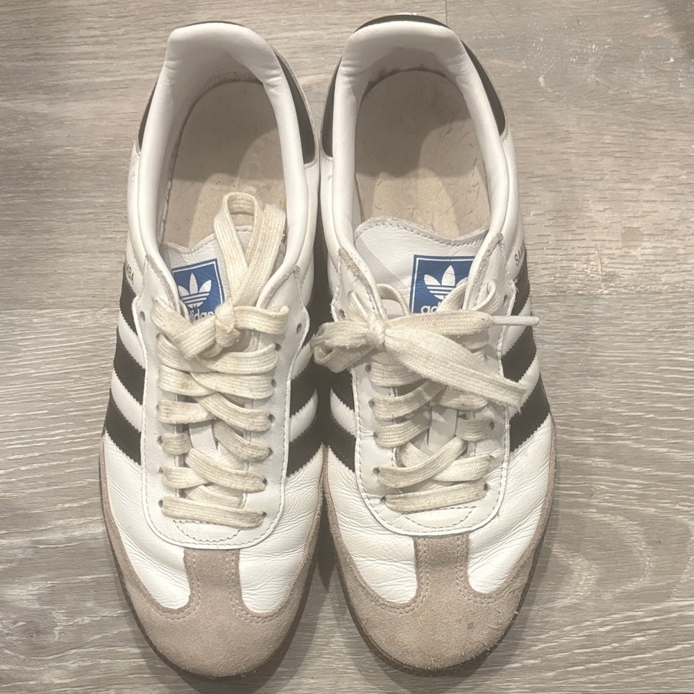 Adidas Classic White and Black Trainers